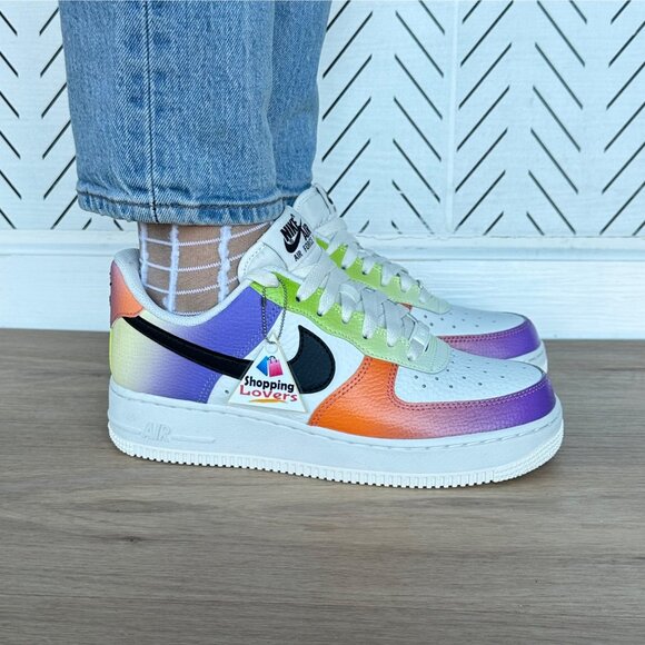 ⭐Nike Air Force 1 Low 07 Womens Shoes 6.5 Purple Orange Ombre Sneaker FD0801-100 - Picture 3 of 13